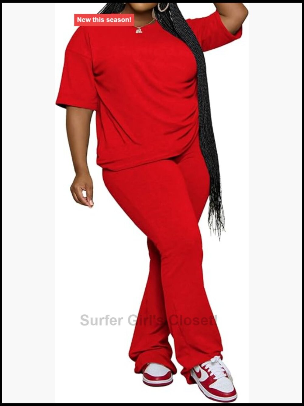 Plus Size 2 Piece Outfits Short Sleeve Top and Flare Pants Tracksuit